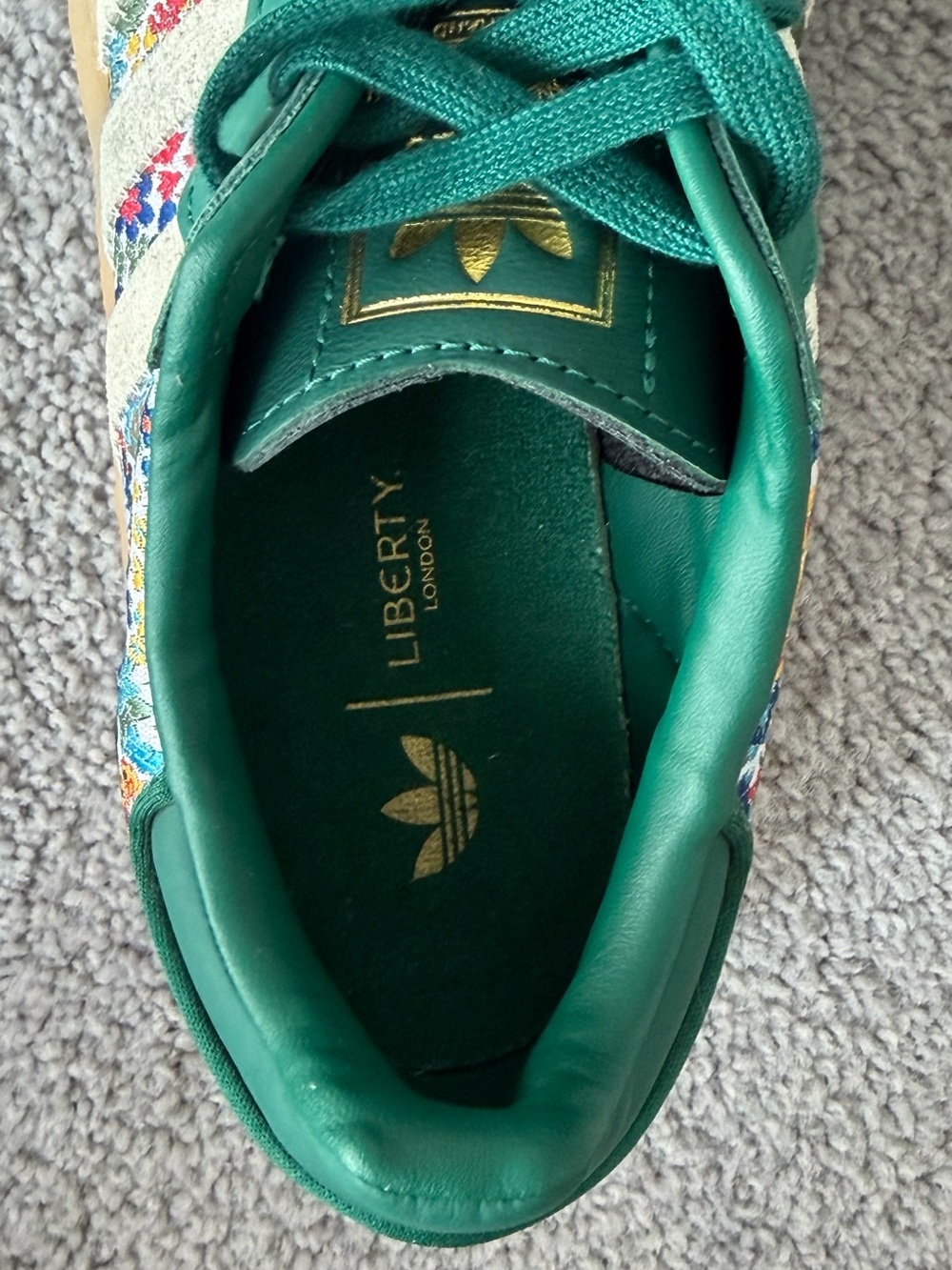 adidas Samba Liberty London Dark Green Floral Lace-Up Sneakers - Picture 5 of 7